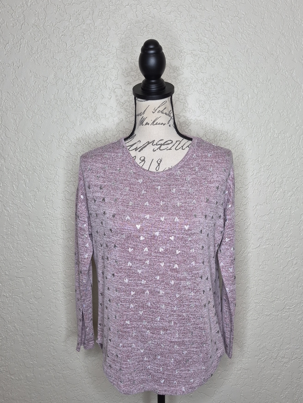 Berkley Jensen Heart Print Top Size S